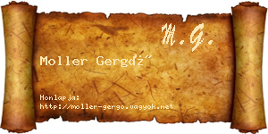 Moller Gergő névjegykártya